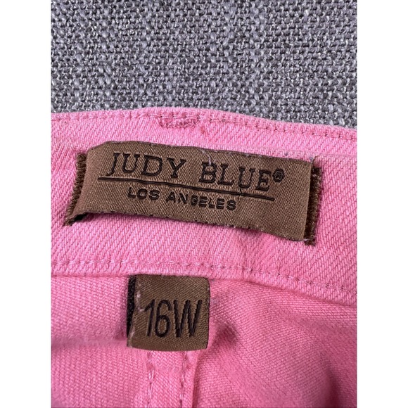 Judy Blue Jeans Women's 16W Garment Dyed Raw Hem Capris Hot Pink City Preppy - Picture 3 of 13